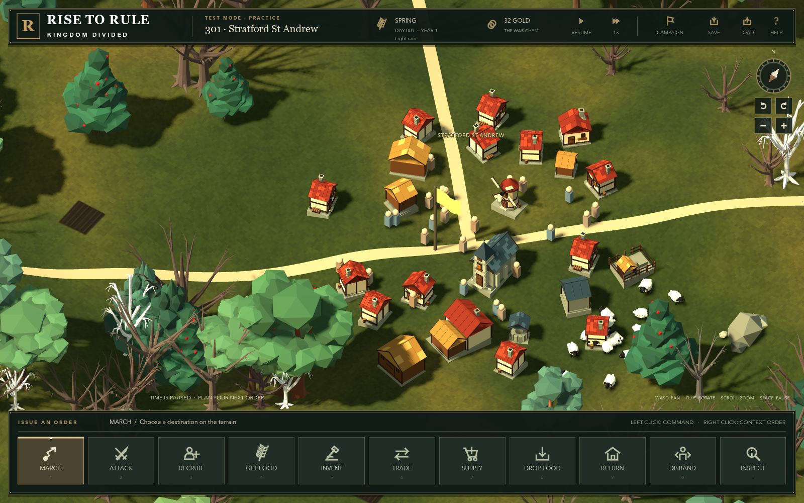 Villagers, sheep and buildings in Stratford St Andrew, captured during Kingdom Divided development